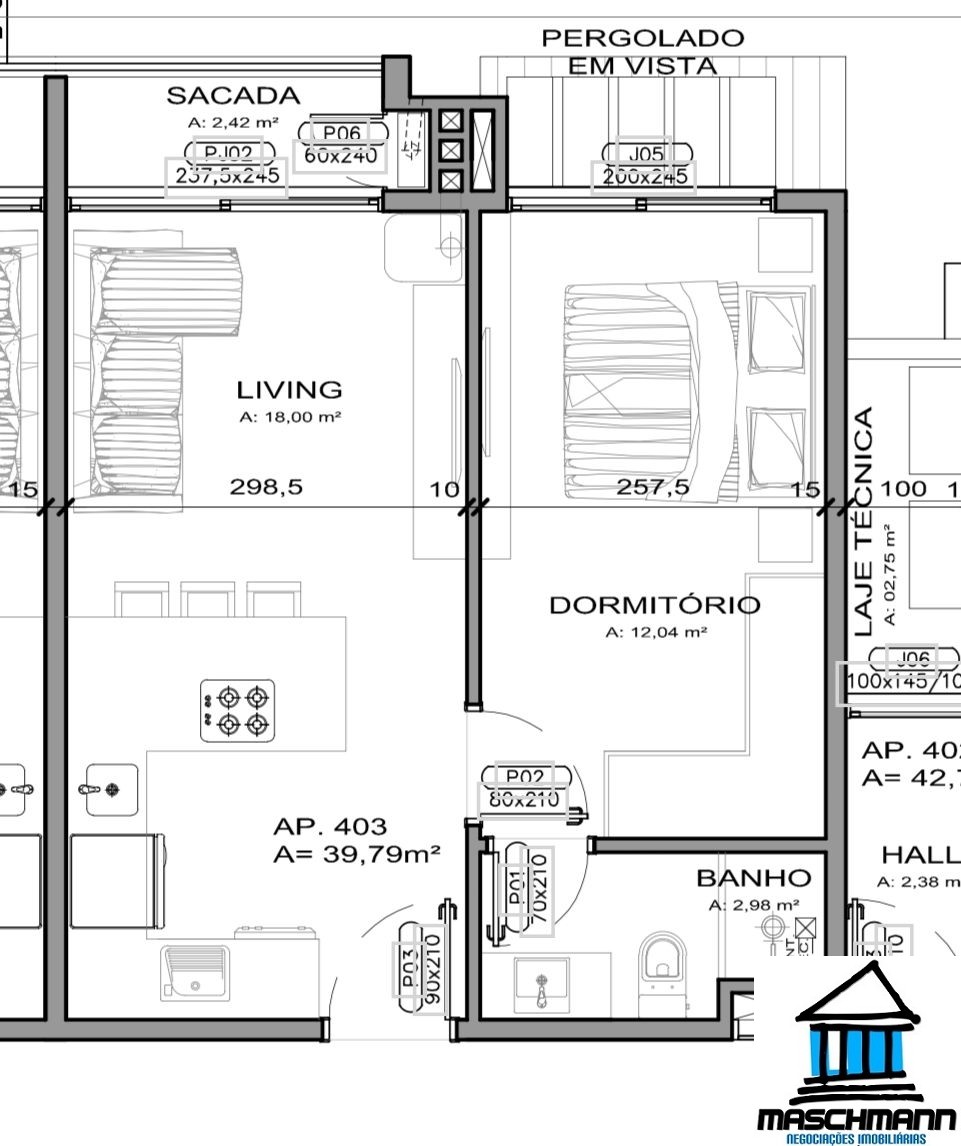 Apartamento 1 Dormitório com Suíte no Welter You – Canela/RS
