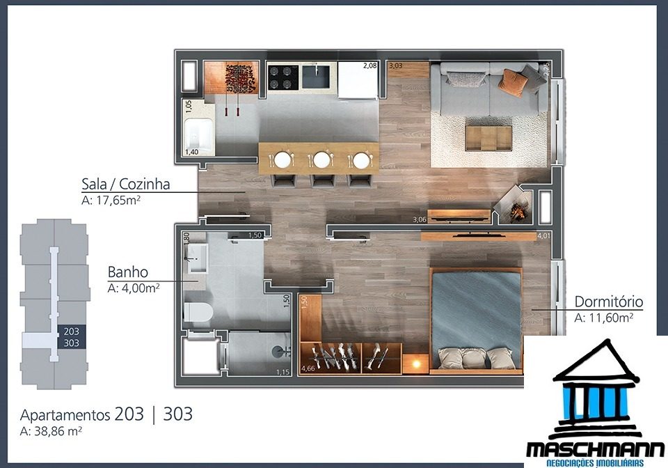 Apartamento em Gramado por R$ 480.000 à vista – onde a construtora cobra R$ 762.000
