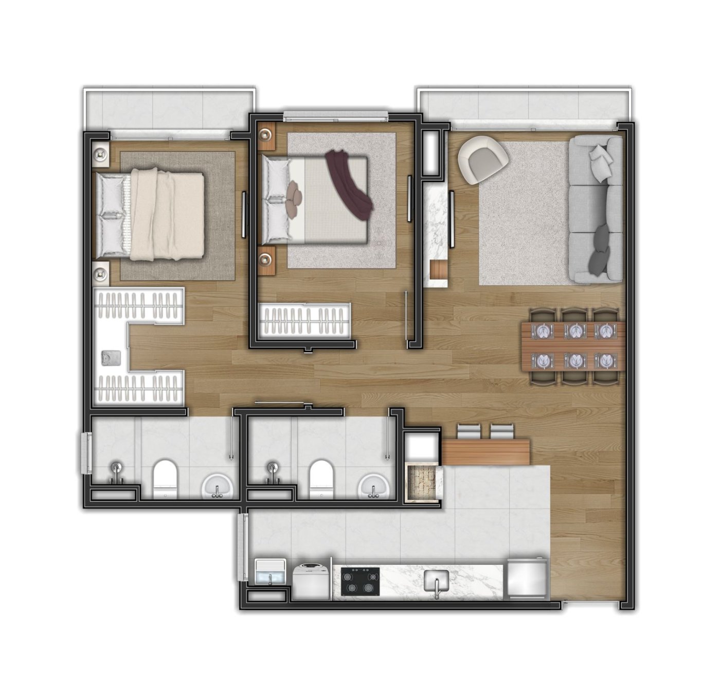 Apartamento de 2 quartos com suíte em Pré Lançamento, Centro, Canela.