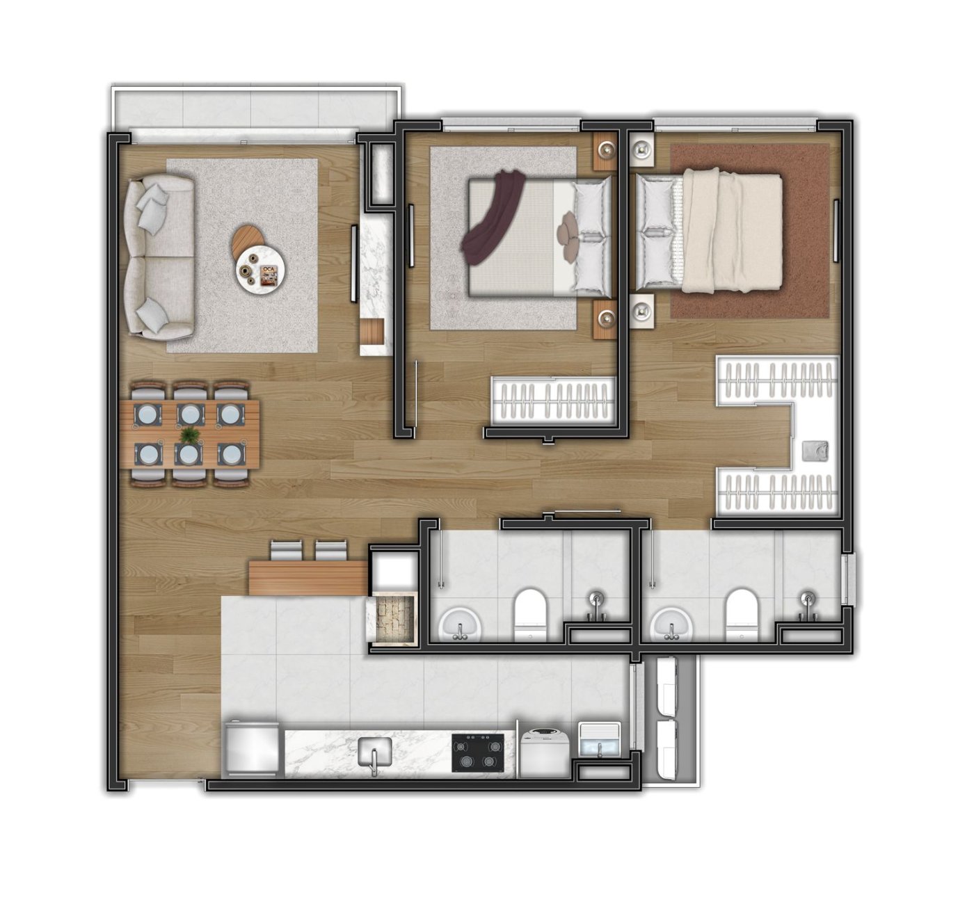 Apartamento de 2 quartos com suíte em Pré Lançamento, Centro, Canela.