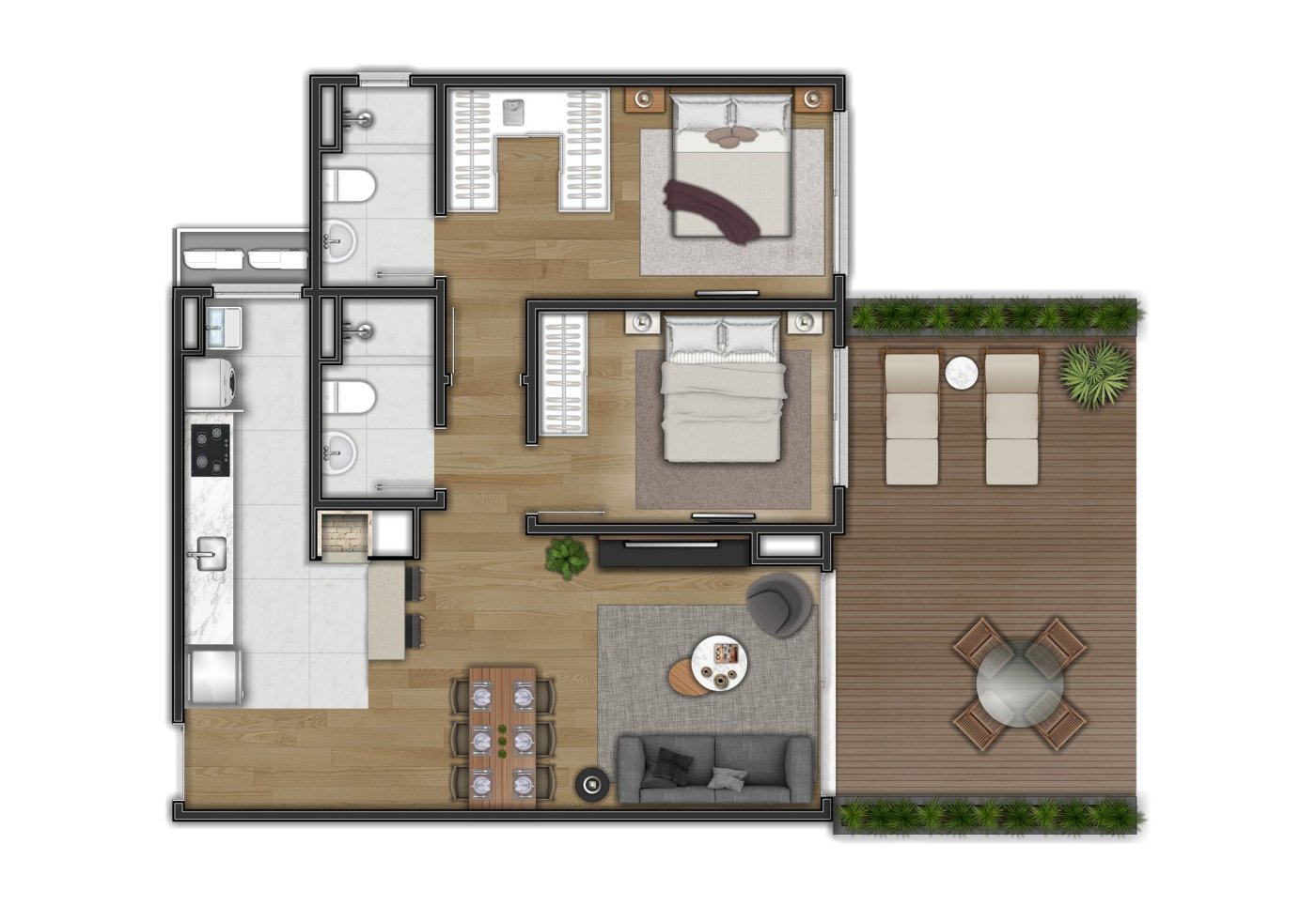 Apartamento de 2 quartos com suíte em Pré Lançamento, Centro, Canela.