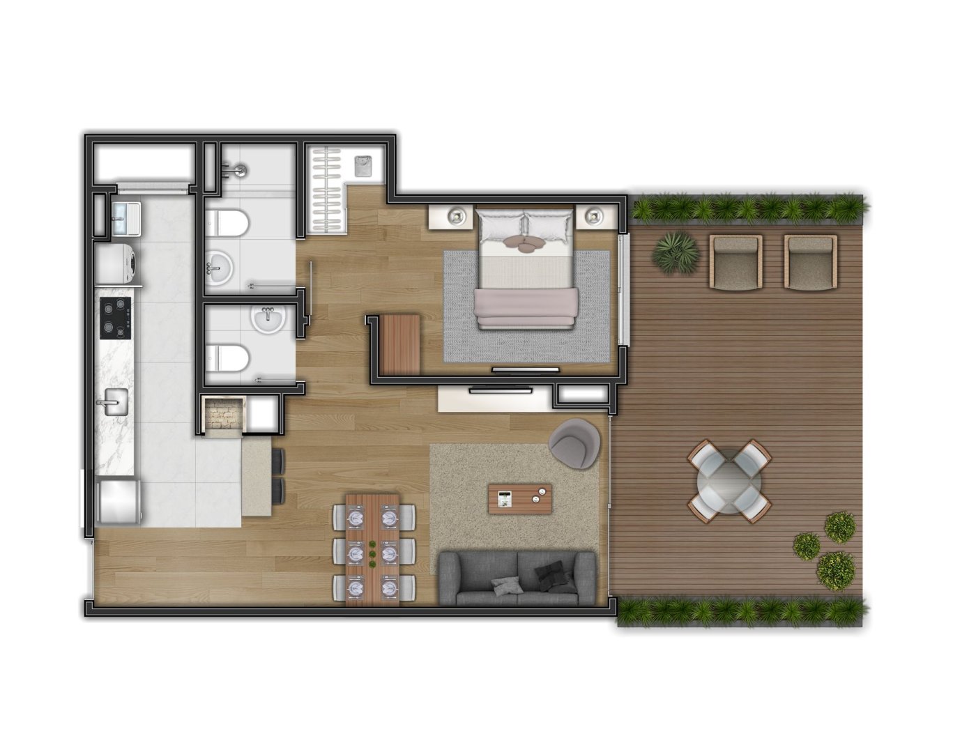 Apartamento de 2 quartos com suíte em Pré Lançamento, Centro, Canela.