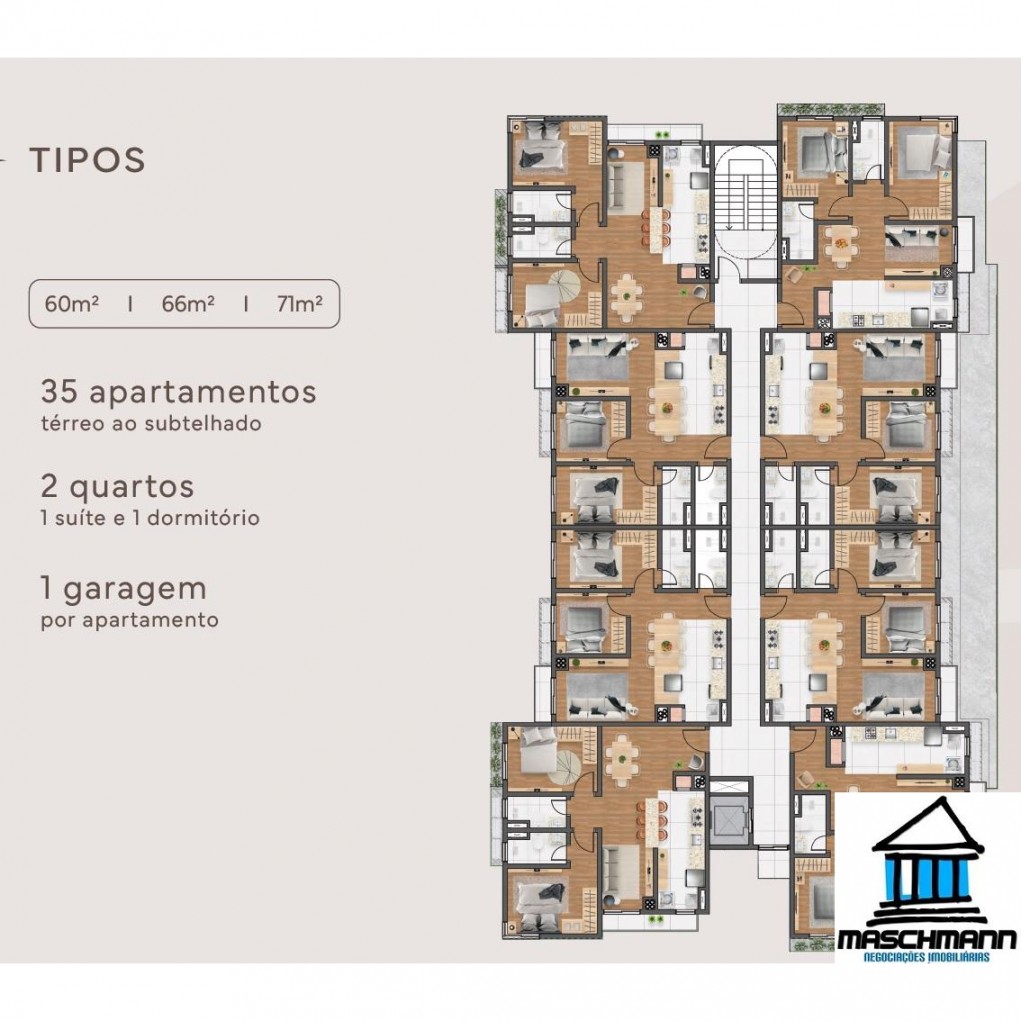 Apartamento de 2 dormirtórios com suíte em Gramado, indicado para investidores!
