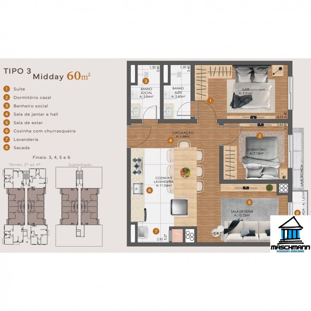 Apartamento de 2 dormirtórios com suíte em Gramado, indicado para investidores!
